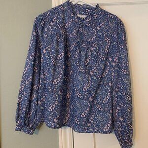 Women's J. Crew Ruffleneck Popover in Liberty Bourton Bloom Size M